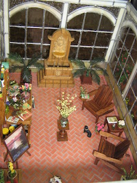 Herringbone flooring, THP works so well in Catherine Hawkins beautiful conservatory
